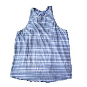 Lululemon All Tied Up Tank Top in Cut Back Stripe Tempest Blue White‎ Sz 12